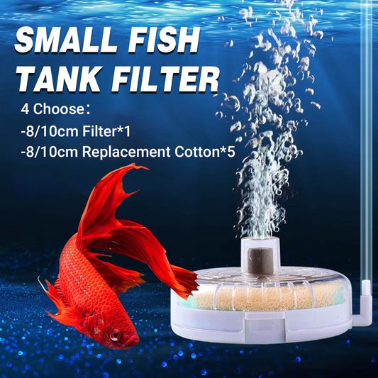 Aquarium Filter Special Mini Small Tank Filter Circle for Freshwater or Marine - 10cm Replacement Cotton*5