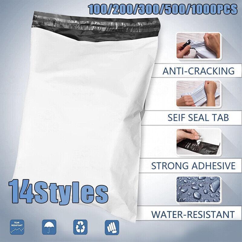 Poly Mailer Bags Mailing Satchel Plastic Courier Self Sealing Packing - 20*35cm *100 PCS