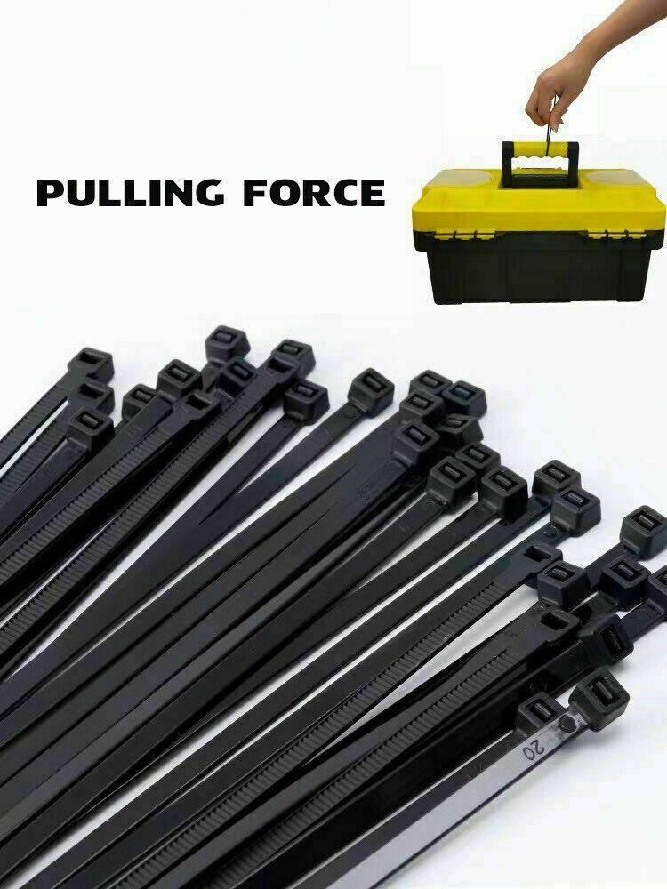 50X Cable Ties Zip Ties Nylon Uv Stabilised Black Cable Tie - 10*1200mm White