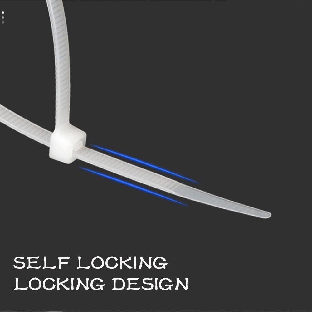 100X Cable Ties Zip Ties Nylon UV Stabilised Bulk White Cable Ties - 10*1200mm White