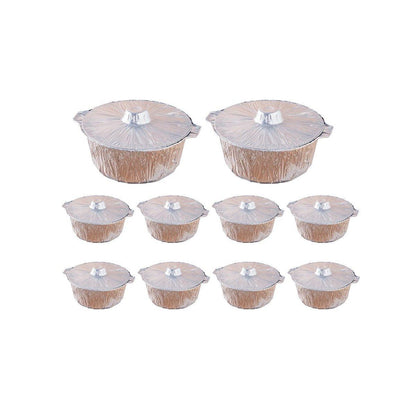 10PCS Duty Aluminum Foil Pots for Hotpot Camping Picnic Tinfoil field cutlery - 4000ml