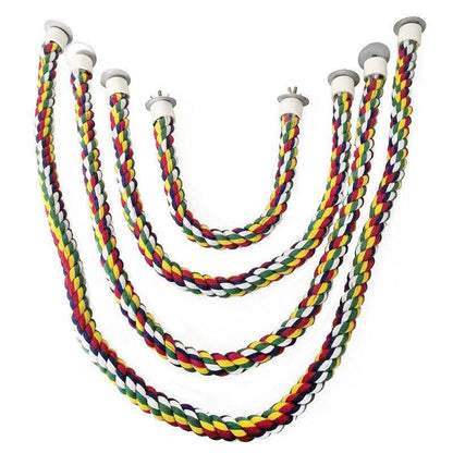 Parrot Rope Perch Colourful Bird Cage Toy Cotton Bungee Swing for Pet Birds - 105CM