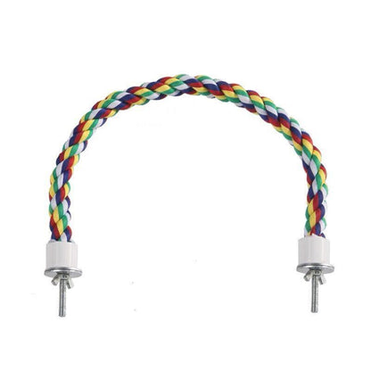 Parrot Rope Perch Colourful Bird Cage Toy Cotton Bungee Swing for Pet Birds - 105CM