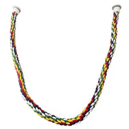 Parrot Rope Perch Colourful Bird Cage Toy Cotton Bungee Swing for Pet Birds - 60CM