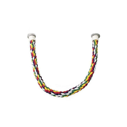 Parrot Rope Perch Colourful Bird Cage Toy Cotton Bungee Swing for Pet Birds - 80CM