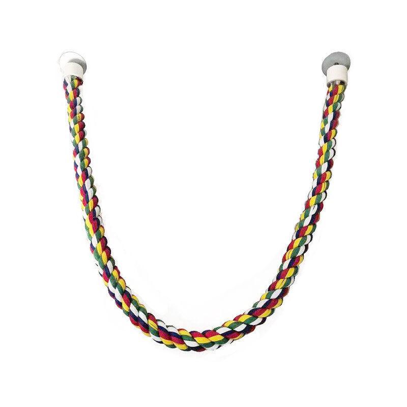 Parrot Rope Perch Colourful Bird Cage Toy Cotton Bungee Swing for Pet Birds - 80CM