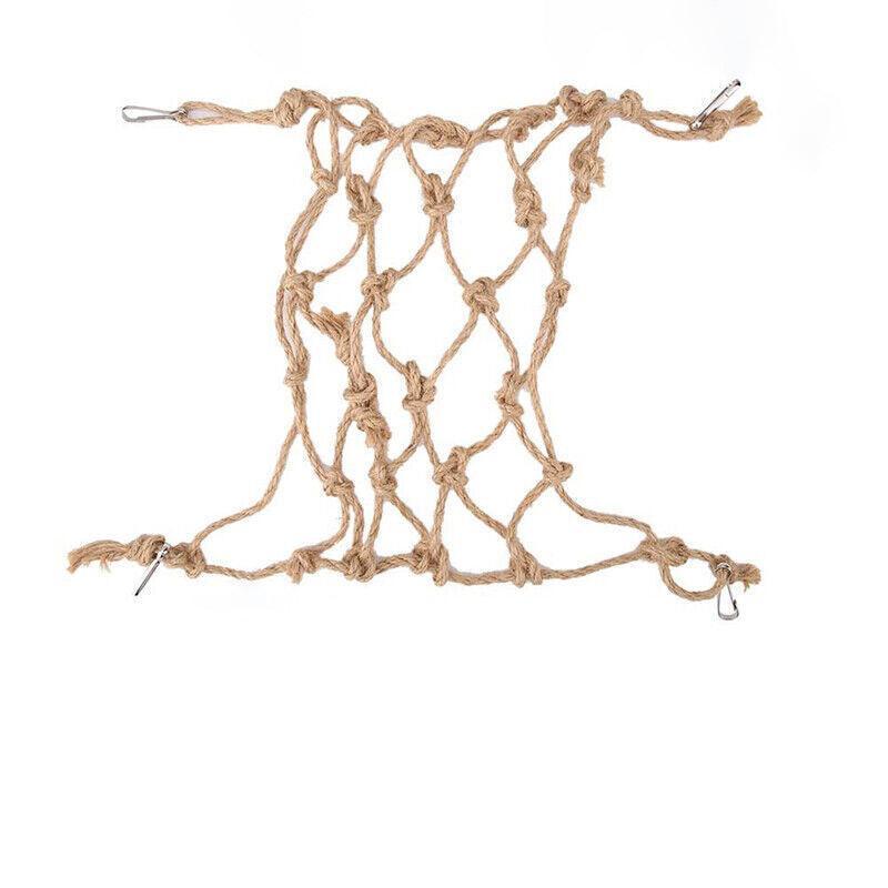 Hanging Climbing Net for Birds and Small Pets Cotton or Hemp Rope Cage Hammock - Cotton Rope