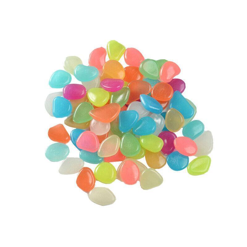 Pebbles Stone Glow in the Dark Rock Fish Tank Stones Garden Road - Green