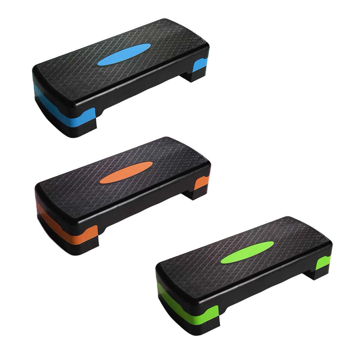 Adjustable Aerobic Step Platform Plastic Fitness Stepper for Workout Training - Green