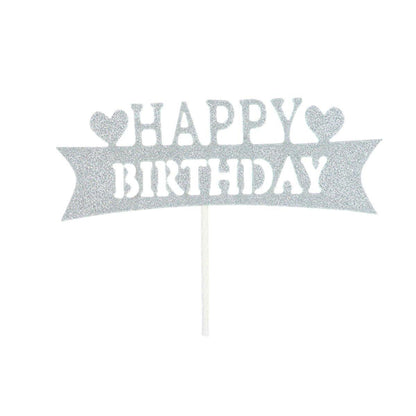 Happy Birthday Cake Topper Colour Printed Acrylic Party Decorations - Rose Red-Happy Birthday