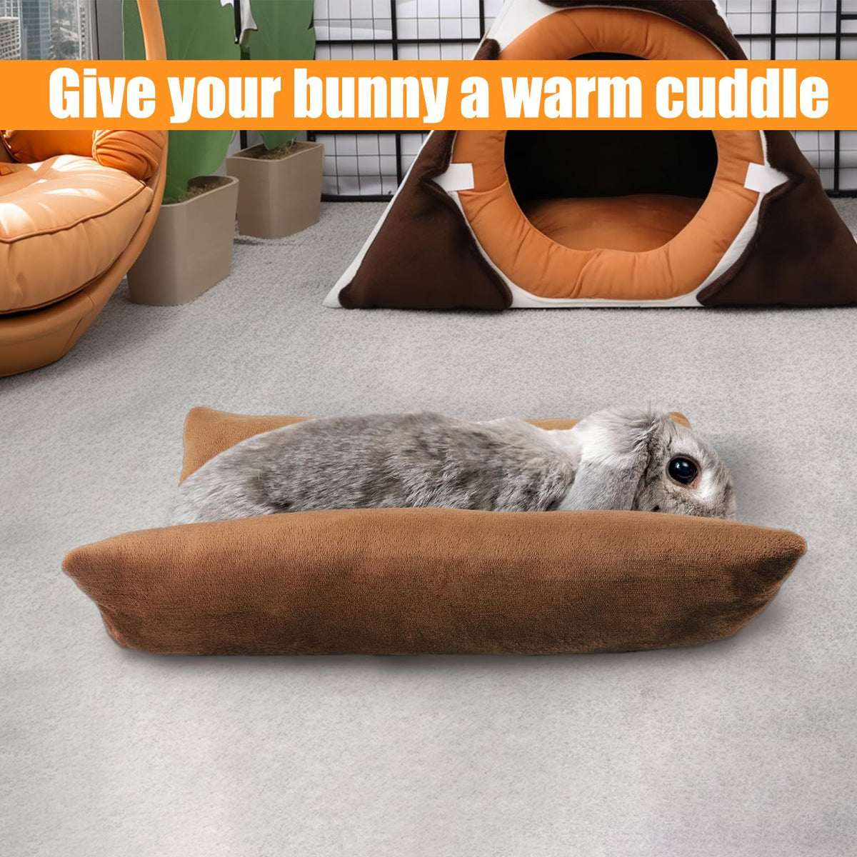 Small Animal Bed Cushion Plush Sleeping Mat for Pet Carrier Cage Nest Hamster - Brown