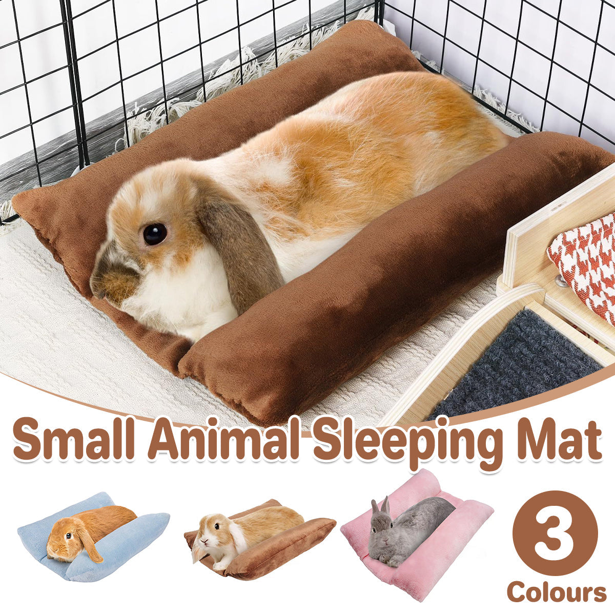 Small Animal Bed Cushion Plush Sleeping Mat for Pet Carrier Cage Nest Hamster - Pink