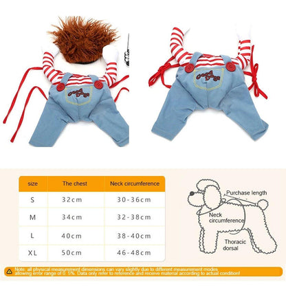 Halloween Dog Costume Pet Accessories Funny Dress Up for Small Medium Dogs - New Pirate-S