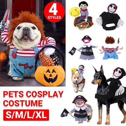 Halloween Dog Costume Pet Accessories Funny Dress Up for Small Medium Dogs - Deadly Doll-L