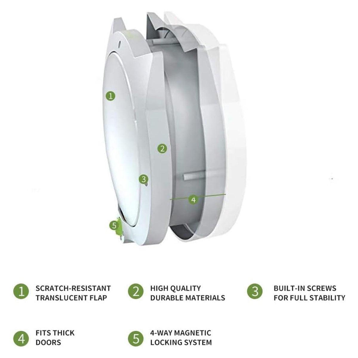 Cat Ear Pet Door for Cats and Dogs Easy In and Out Access Durable Pet Supplies - White