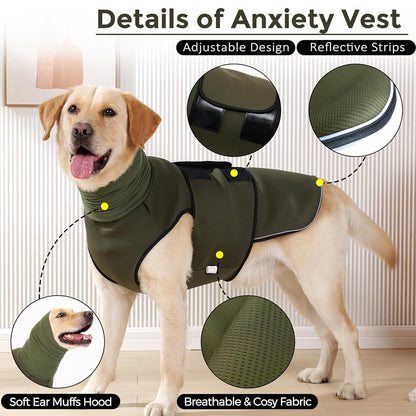 Calming Dog Vest for Stress Relief Travel Thunder Wrap Jacket for Medium Large Dogs - S