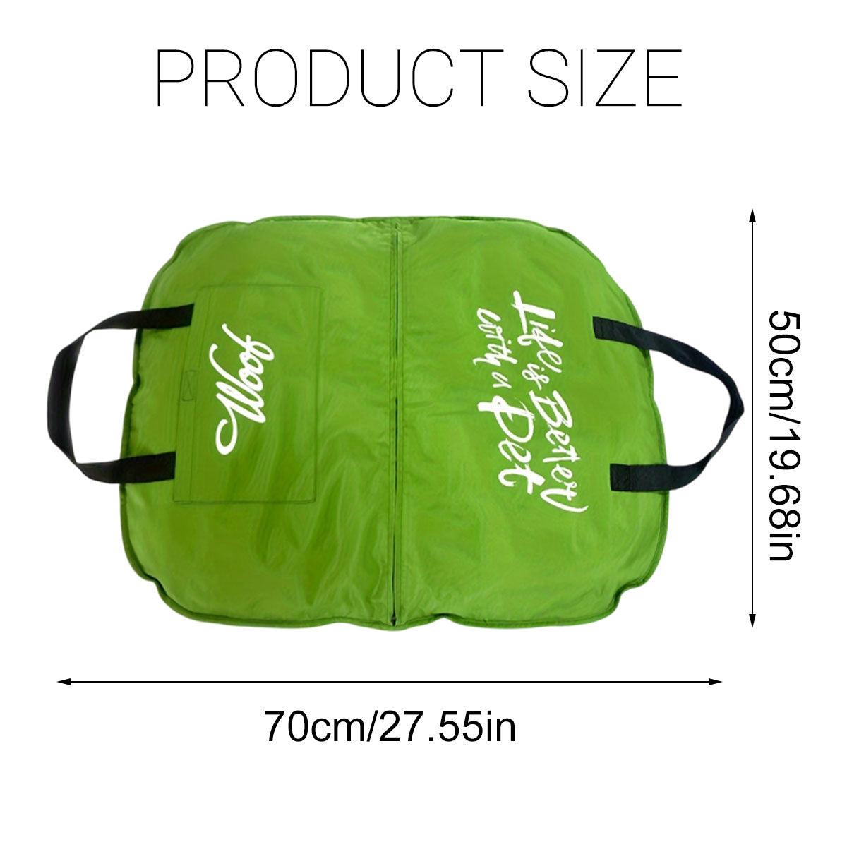 Portable Folding Pet Kennel Zippered Outdoor Dog Bed Travel Mat Waterproof - Blue Orange