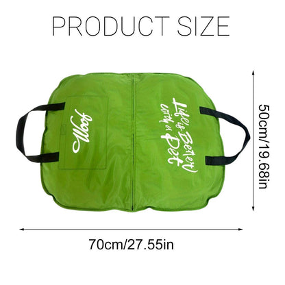 Portable Folding Pet Kennel Zippered Outdoor Dog Bed Travel Mat Waterproof - Blue Orange