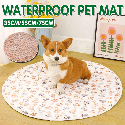 Waterproof Dog Pads Round Diaper Pads Pet Training Pads for Puppies and Dogs - White-75cm