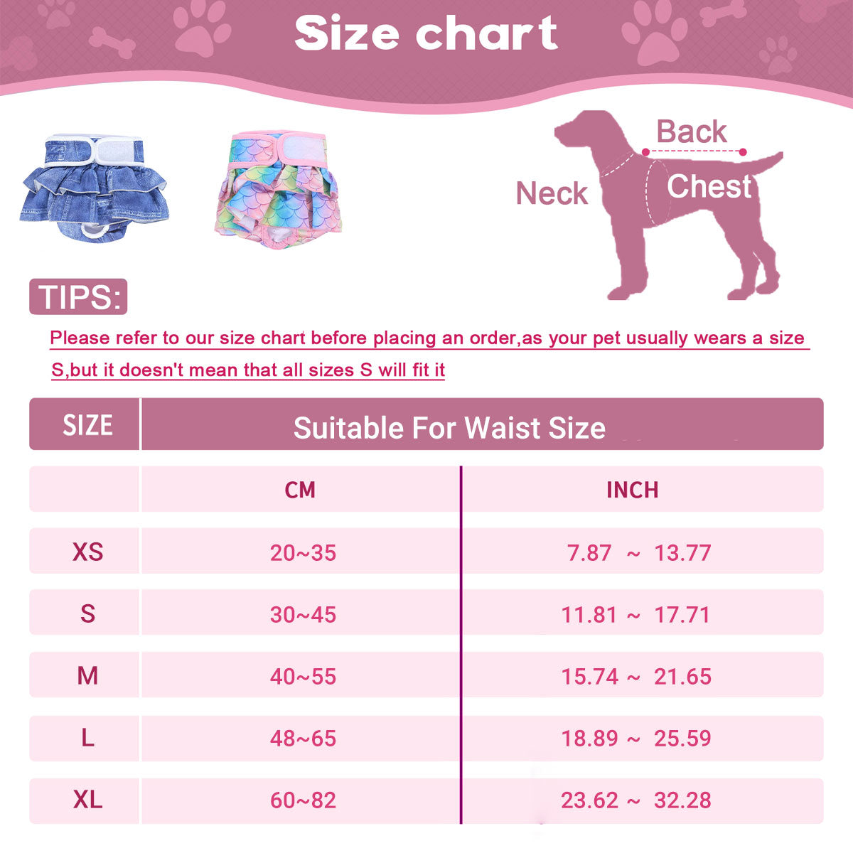 Pet Dog Diapers Female Pants Soft Breathable Underwear Reusable Sanitary Briefs - Mermaid - L