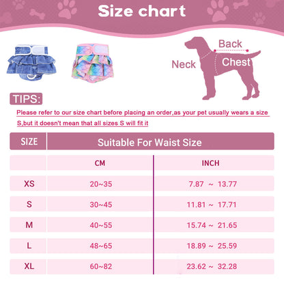 Pet Dog Diapers Female Pants Soft Breathable Underwear Reusable Sanitary Briefs - Mermaid - L