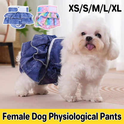 Pet Dog Diapers Female Pants Soft Breathable Underwear Reusable Sanitary Briefs - Mermaid - S