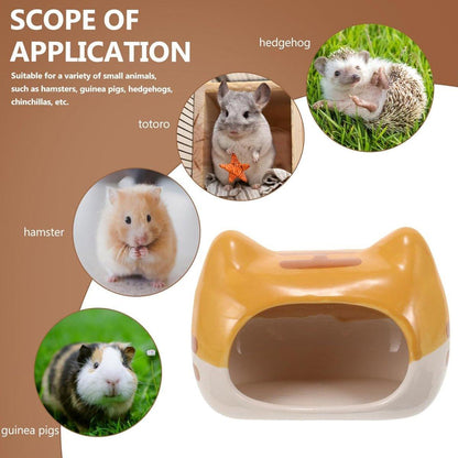 Hamster Porcelain Nest Escape House Tiger Head Bowl Claw Water Bottle Set