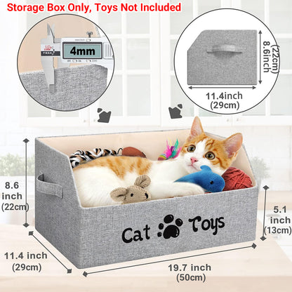 Portable Pet Toy Storage Box Foldable Organizer Snack Bag Pet Accessories Holder - Cat