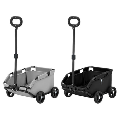 Pet Stroller Dog Cat Carrier Cart Travel Foldable Puppy Trolley Travel Outing - Black