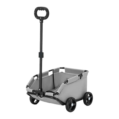 Pet Stroller Dog Cat Carrier Cart Travel Foldable Puppy Trolley Travel Outing - Black