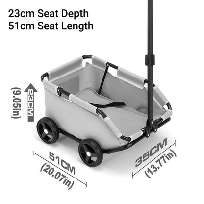 Pet Stroller Dog Cat Carrier Cart Travel Foldable Puppy Trolley Travel Outing - Grey