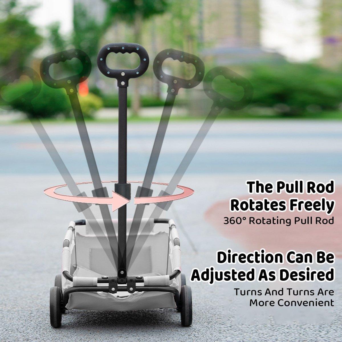 Pet Stroller Dog Cat Carrier Cart Travel Foldable Puppy Trolley Travel Outing - Grey