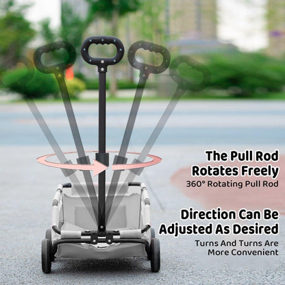 Pet Stroller Dog Cat Carrier Cart Travel Foldable Puppy Trolley Travel Outing - Grey
