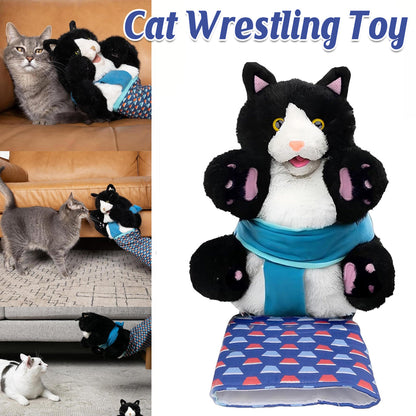 Wrestler Cat Interactive Hand Puppet Kitten Toy Pet Play Plush Puppet For Cats
