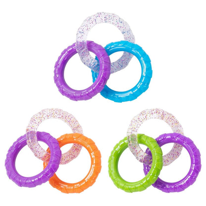 Interactive Dog Toys TRP Rubber Ring Teething Pet Rally Ring Chew Play Fetch - Blue-Purple