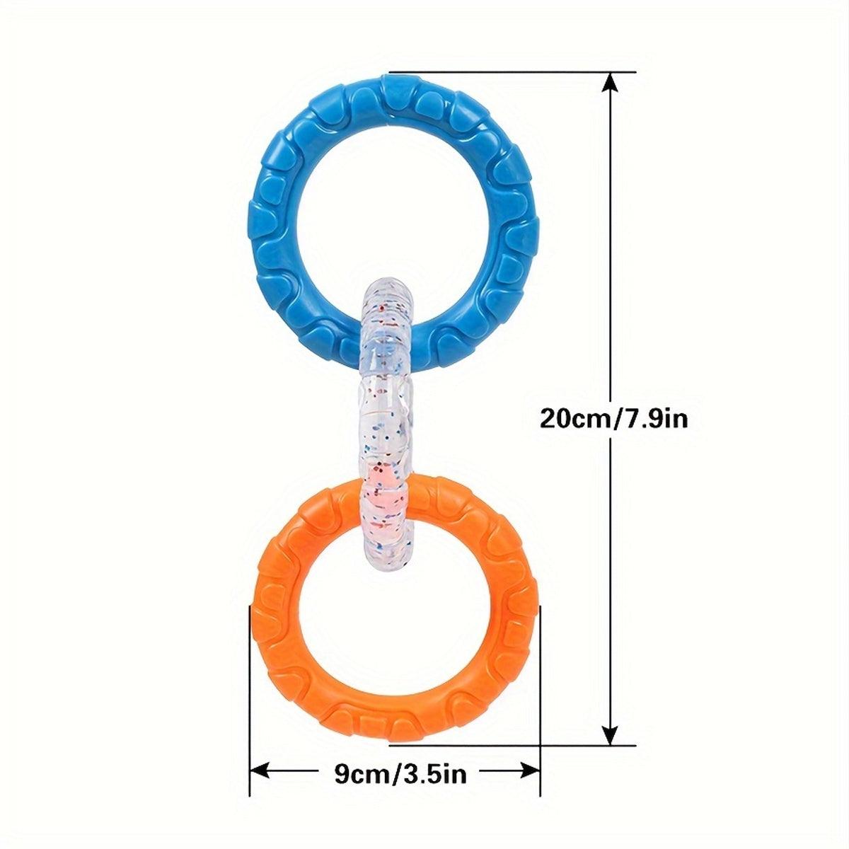 Interactive Dog Toys TRP Rubber Ring Teething Pet Rally Ring Chew Play Fetch - Blue-Purple
