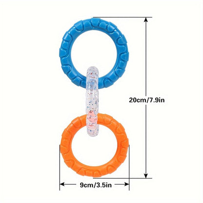 Interactive Dog Toys TRP Rubber Ring Teething Pet Rally Ring Chew Play Fetch - Blue-Purple