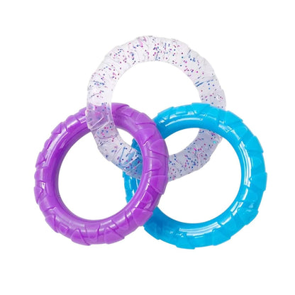 Interactive Dog Toys TRP Rubber Ring Teething Pet Rally Ring Chew Play Fetch - Orange-Purple