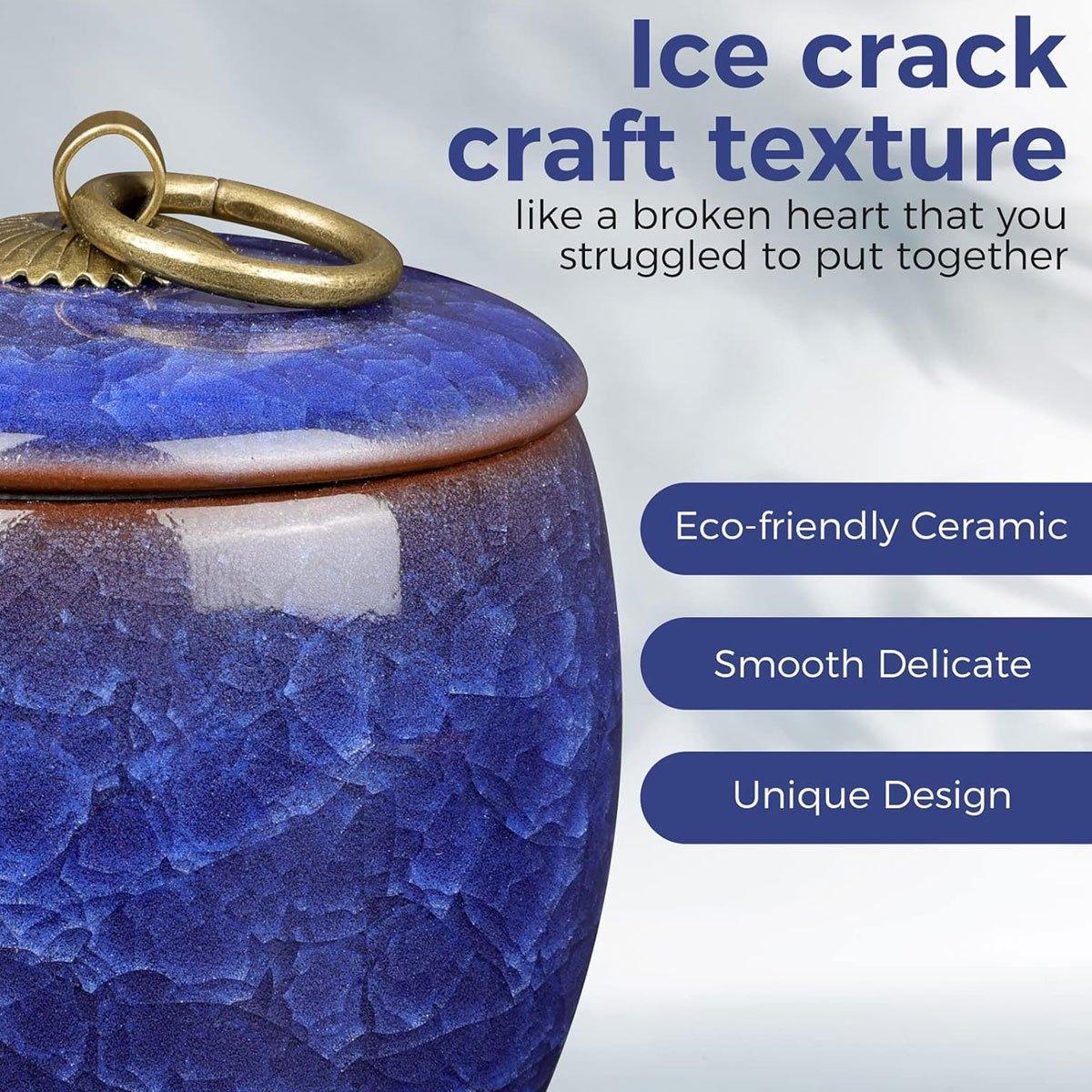 Small Pet Urn for Ashes Memorial Keepsake Urns for Dog Cat Cremation Remains - Sky Blue