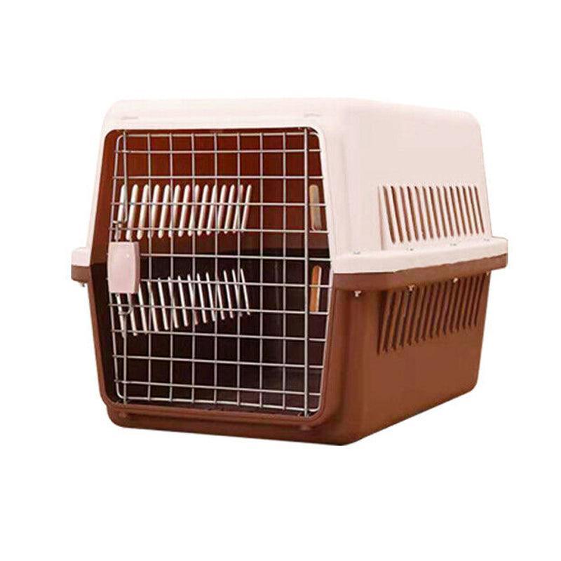 L Size Dog Cat Rabbit Portable Tote Crate Pet Carrier Kennel Travel Airline Carry Bag - Brown