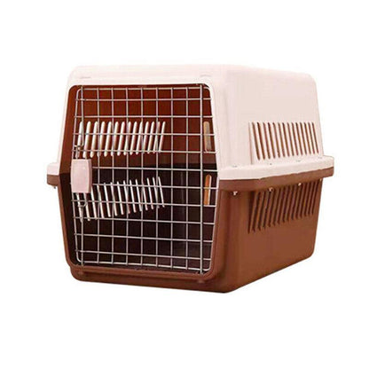 L Size Dog Cat Rabbit Portable Tote Crate Pet Carrier Kennel Travel Airline Carry Bag - Brown