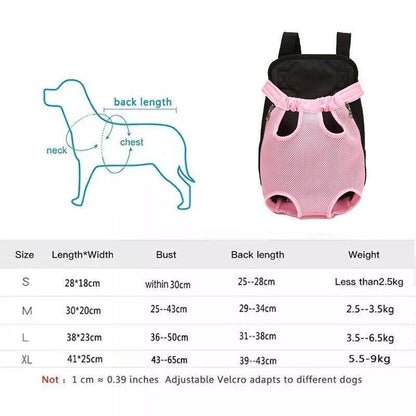 S Size Pet Carrier Dog Cat Puppy Front Back Backpack Shoulder Carry Sling Pouch Bag - Black
