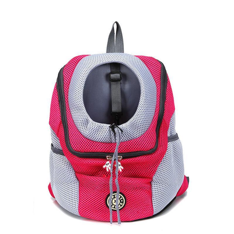 L Size Puppy Travel Mesh Pet Dog Carrier Backpack Front Travel Portable Shoulder Bag - Blue