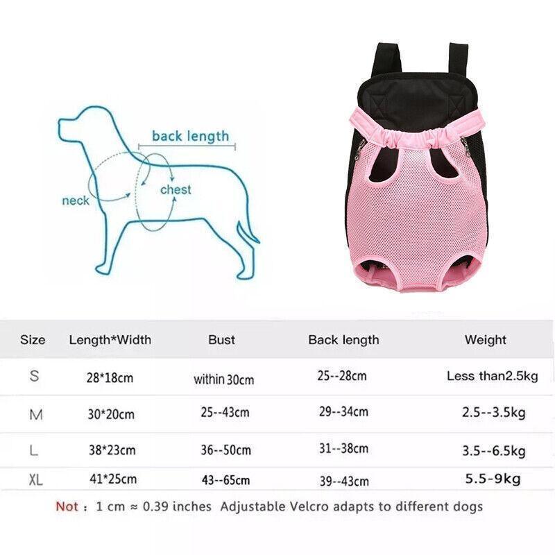 S Size Pet Carrier Dog Cat Puppy Front Back Backpack Shoulder Carry Sling Pouch Bag - Blue