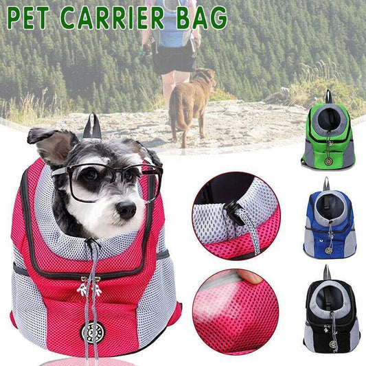S Size Puppy Travel Mesh Pet Dog Carrier Backpack Front Travel Portable Shoulder Bag - Black