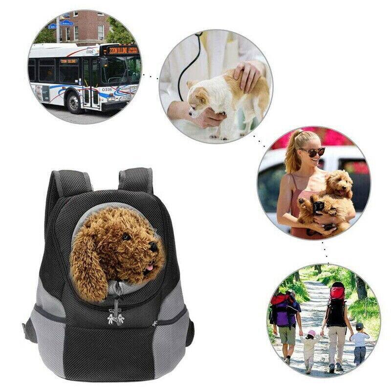 S Size Puppy Travel Mesh Pet Dog Carrier Backpack Front Travel Portable Shoulder Bag - Black