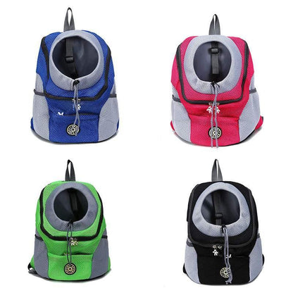 S Size Puppy Travel Mesh Pet Dog Carrier Backpack Front Travel Portable Shoulder Bag - Blue