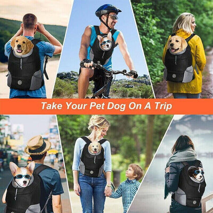 S Size Puppy Travel Mesh Pet Dog Carrier Backpack Front Travel Portable Shoulder Bag - Blue