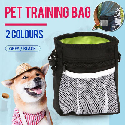 Dog Training Treat Pouch Pet Snack Bag Large Capacity Puppy Waist Bags Agility - Grey