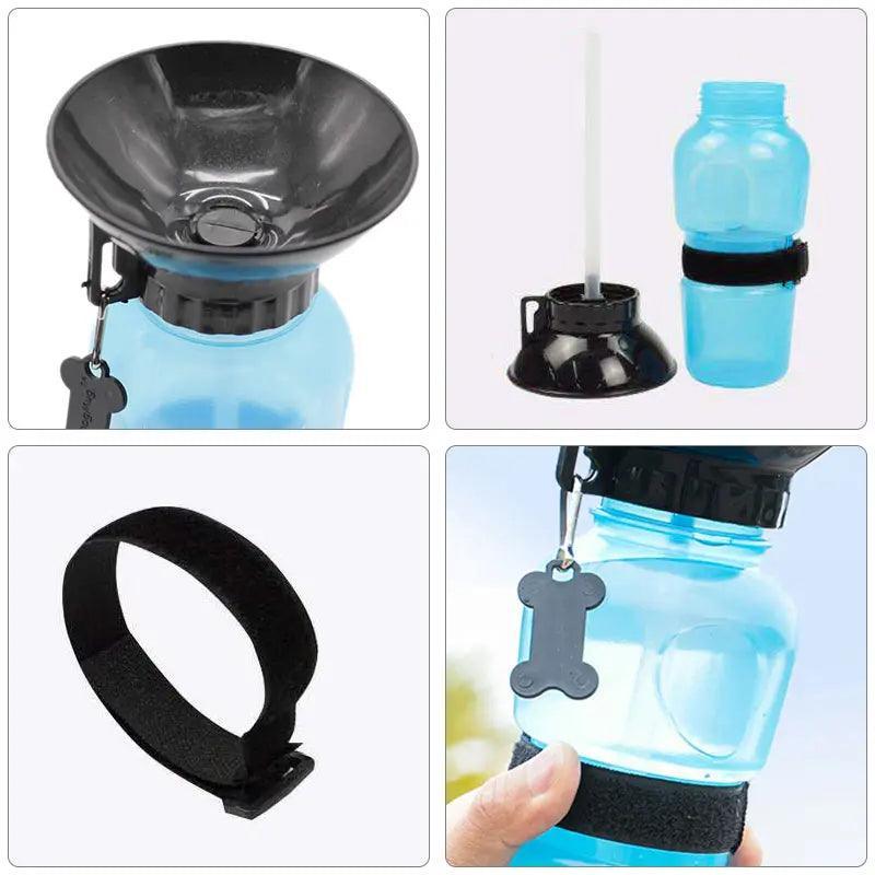 500Ml Dog Cat Water Drinking Bottle Detachable Travel Cup Portable Pet Feeder - Pink